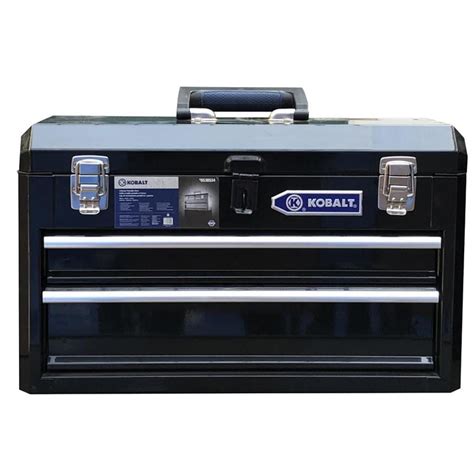 kobalt portable 20.6-in 2-drawer steel lockable tool box black|kobalt 20 inch tool box.